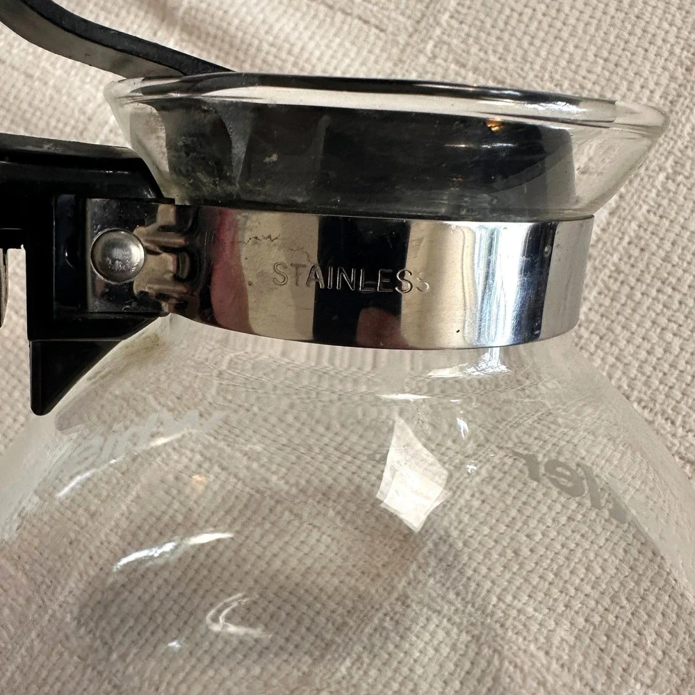 VTG Gemco The Whistler Glass Tea Kettle Stovetop Whistling Pot MCM Retro USA